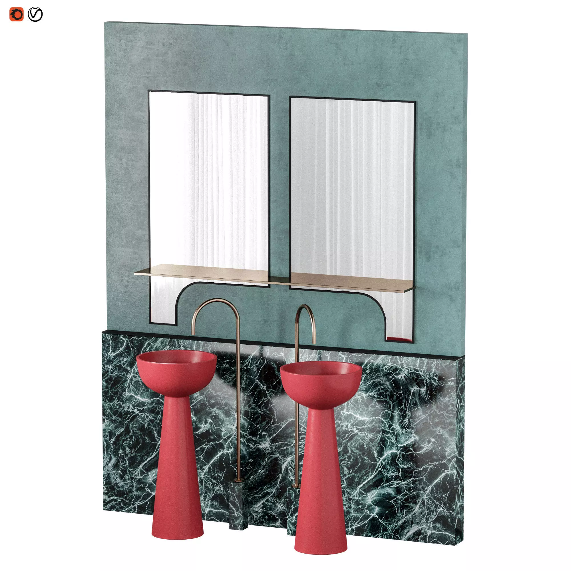 Blue Marble Bathroom 3D model_0