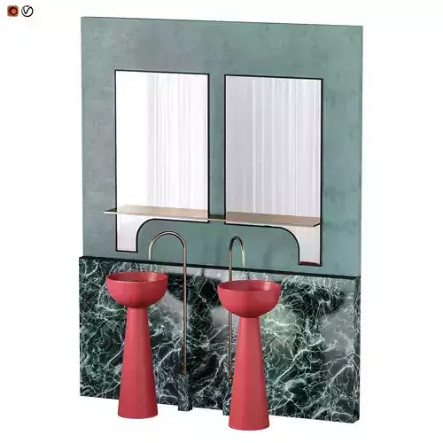 Blue Marble Bathroom 3D model