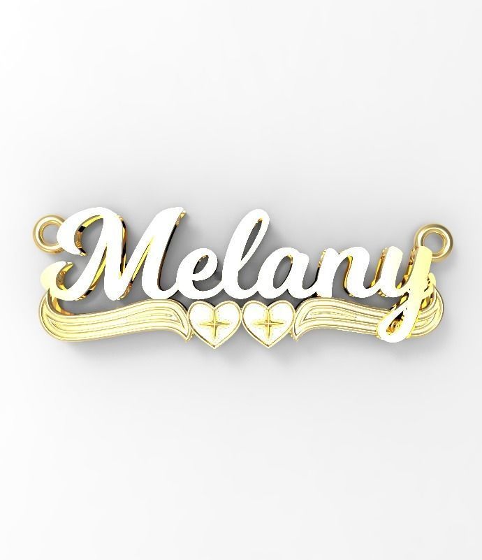 Melany name plate 3D print model_3