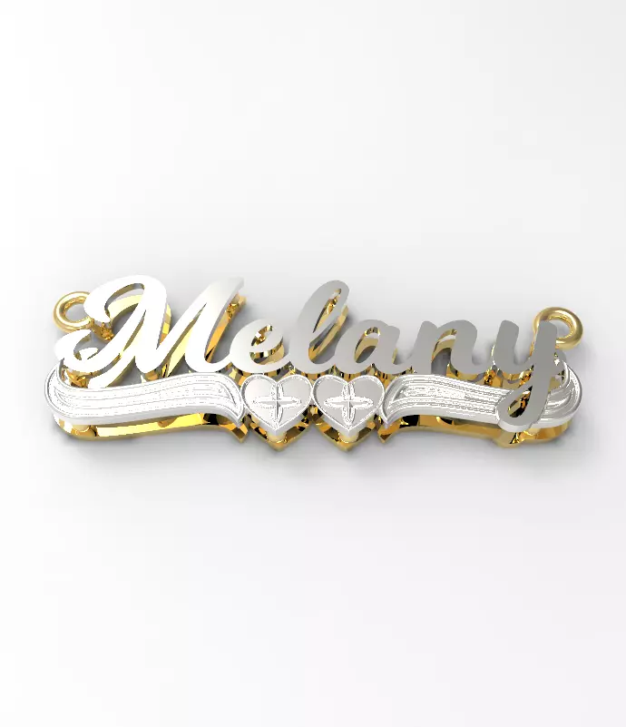 Melany name plate 3D print model_0