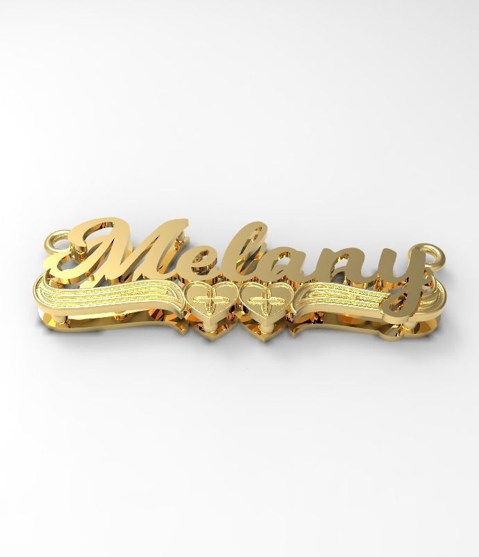 Melany name plate 3D print model_5