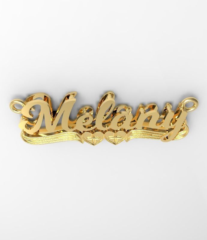 Melany name plate 3D print model_4