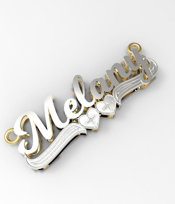Melany name plate 3D print model_1