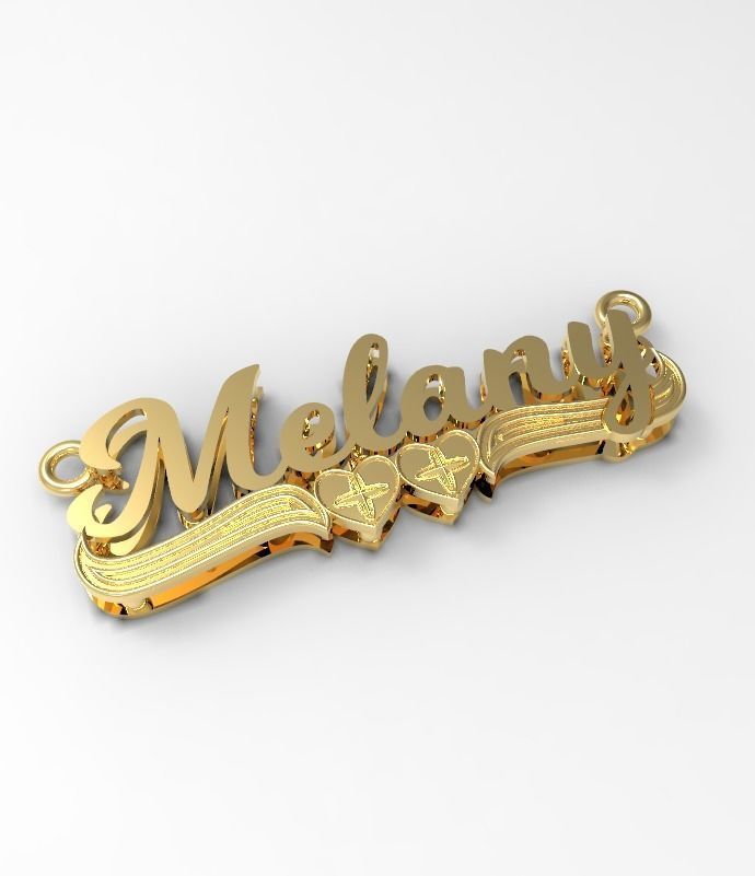 Melany name plate 3D print model_2