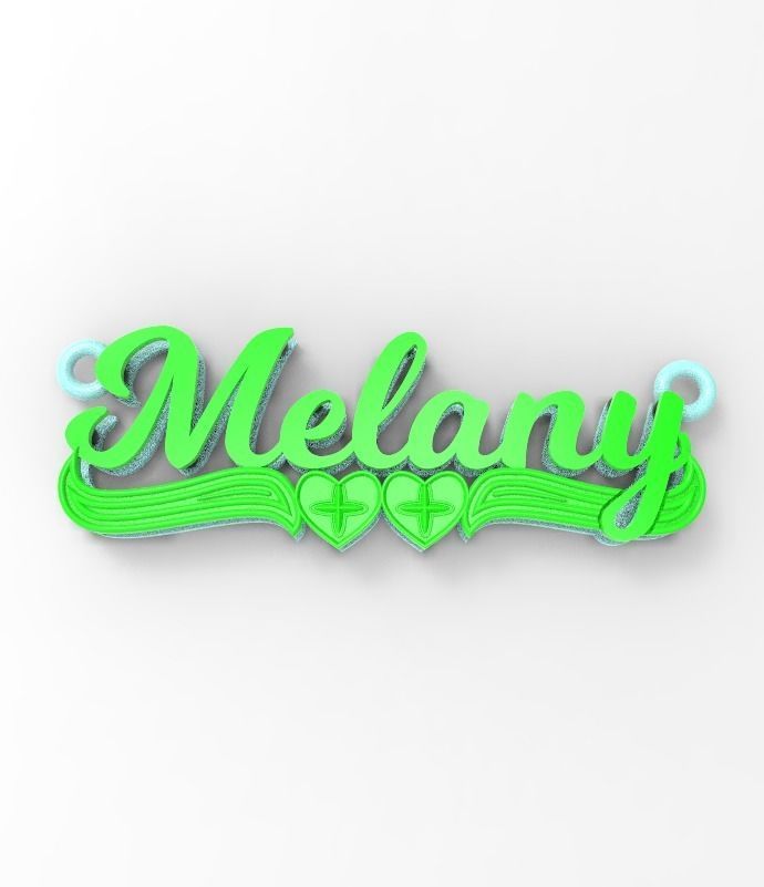 Melany name plate 3D print model_6