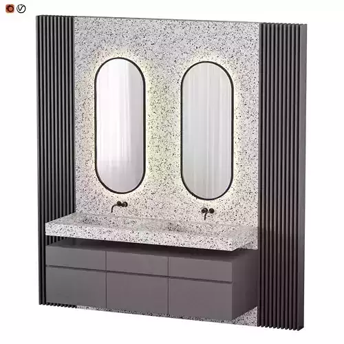 Gray Terrazzo Bathroom