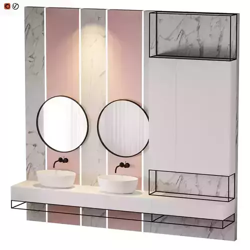 Pink circle bathroom