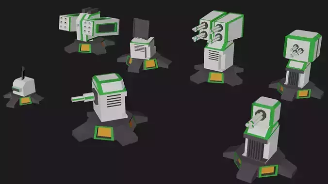 Turret Weapon Pack - 12 Guns