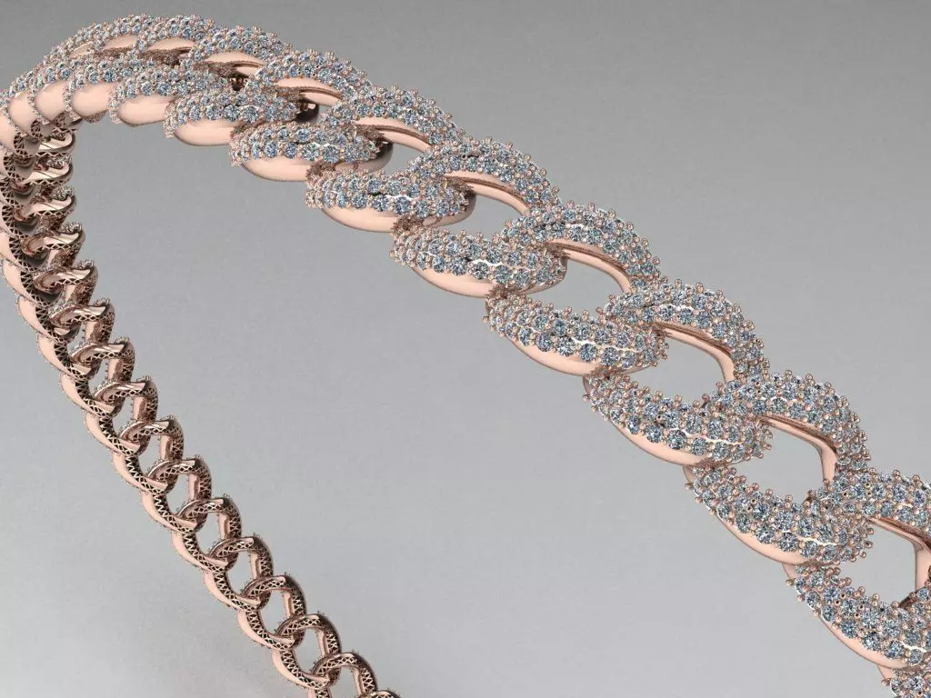 Cuban  Chain Bracelet   529 3D print model_0