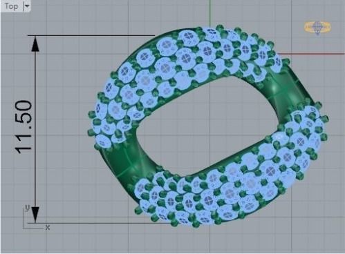 Cuban  Chain Bracelet   529 3D print model_1