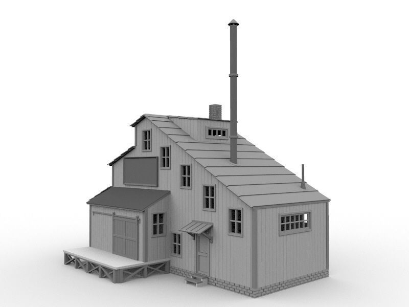 HO scale Workshop model 1 87 scale for railway diorama 3d print 3D print model_3