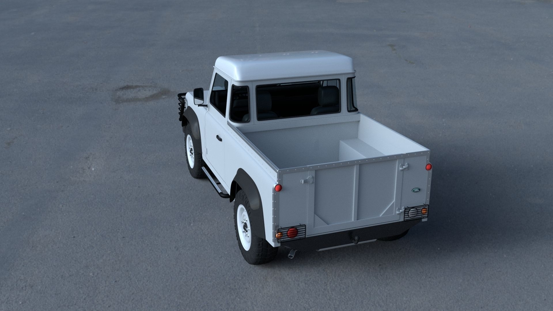 Full Land Rover Defender 90 Pick Up HDRI 3D model_6