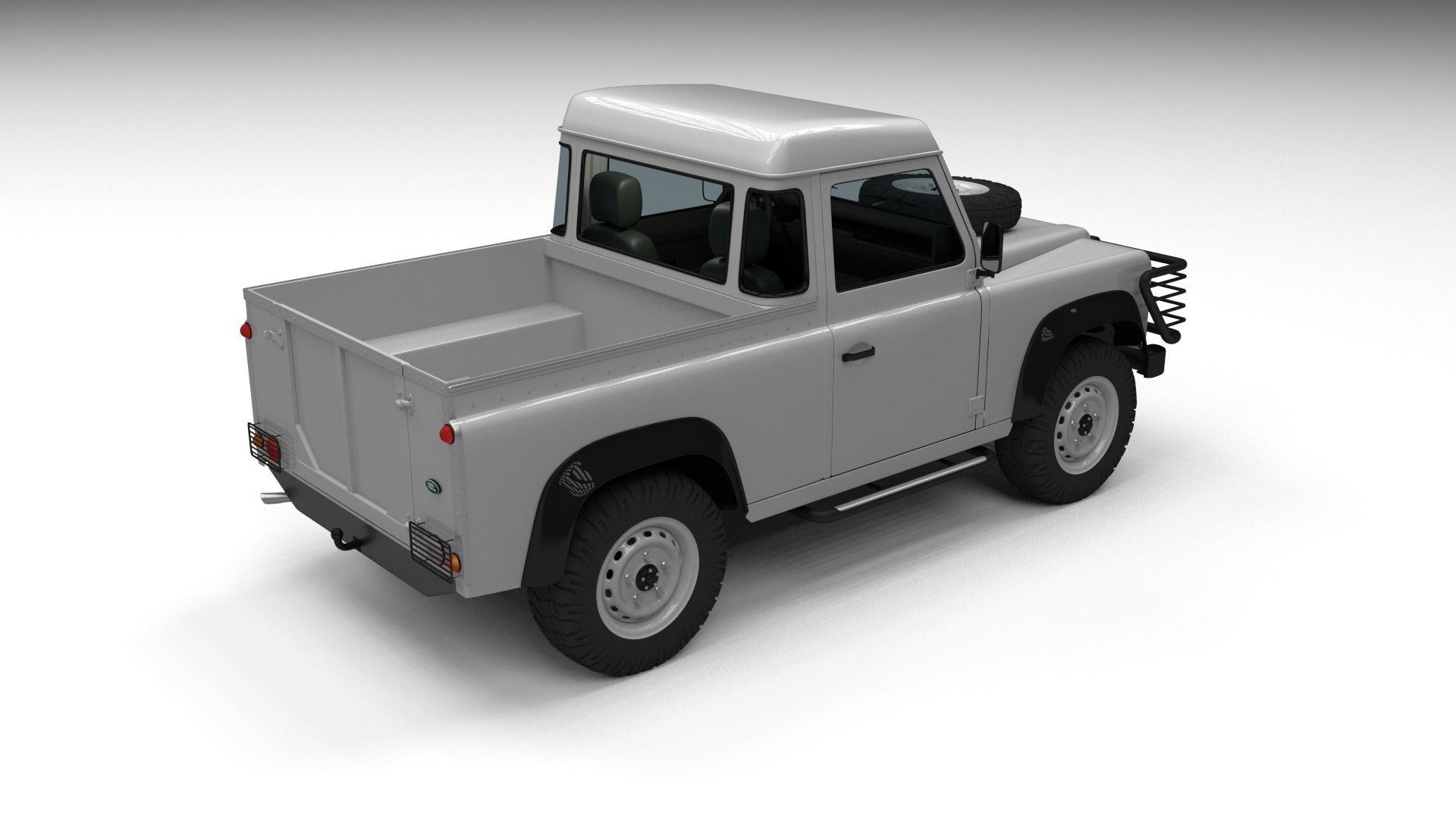 Full Land Rover Defender 90 Pick Up HDRI 3D model_23