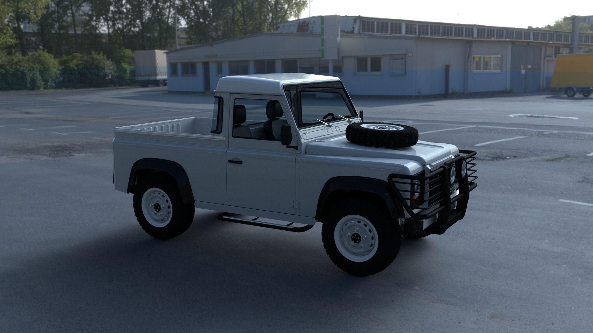 Full Land Rover Defender 90 Pick Up HDRI 3D model_9