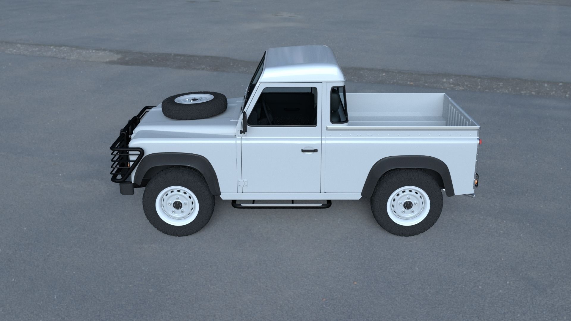 Full Land Rover Defender 90 Pick Up HDRI 3D model_5