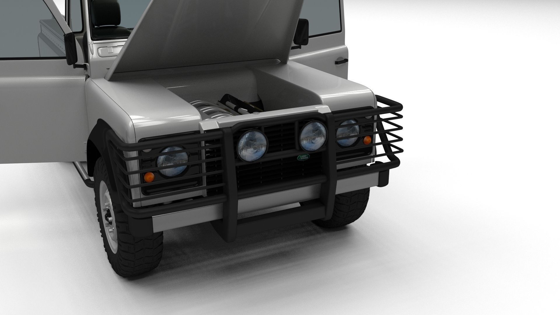 Full Land Rover Defender 90 Pick Up HDRI 3D model_21
