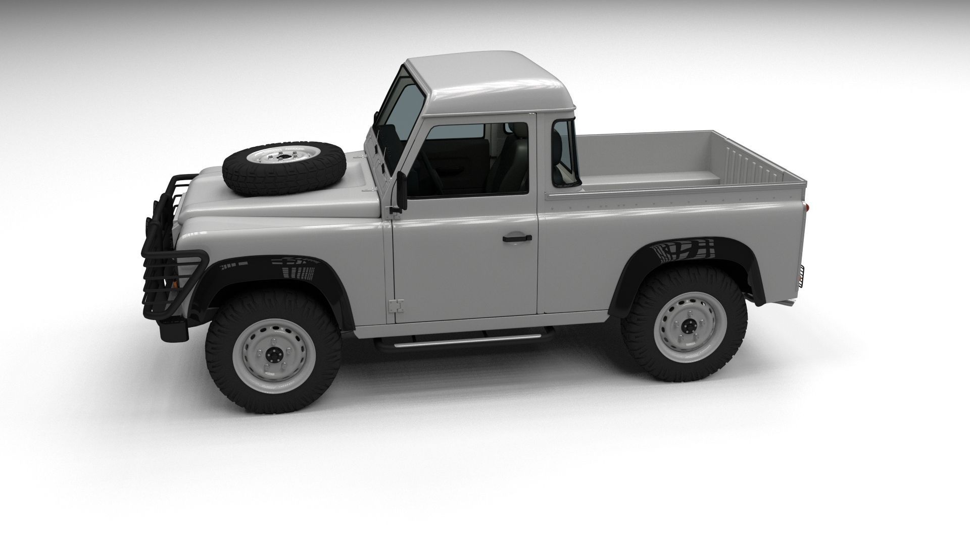Full Land Rover Defender 90 Pick Up HDRI 3D model_34