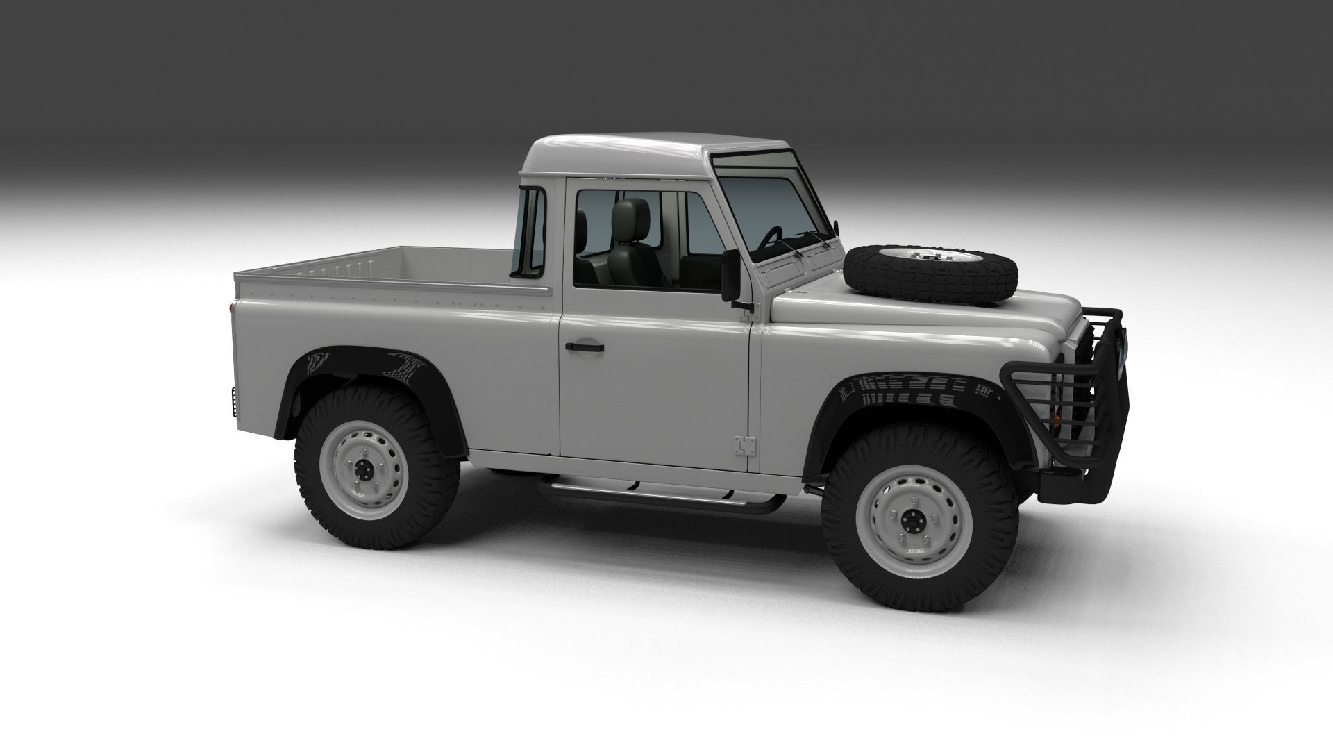 Full Land Rover Defender 90 Pick Up HDRI 3D model_49