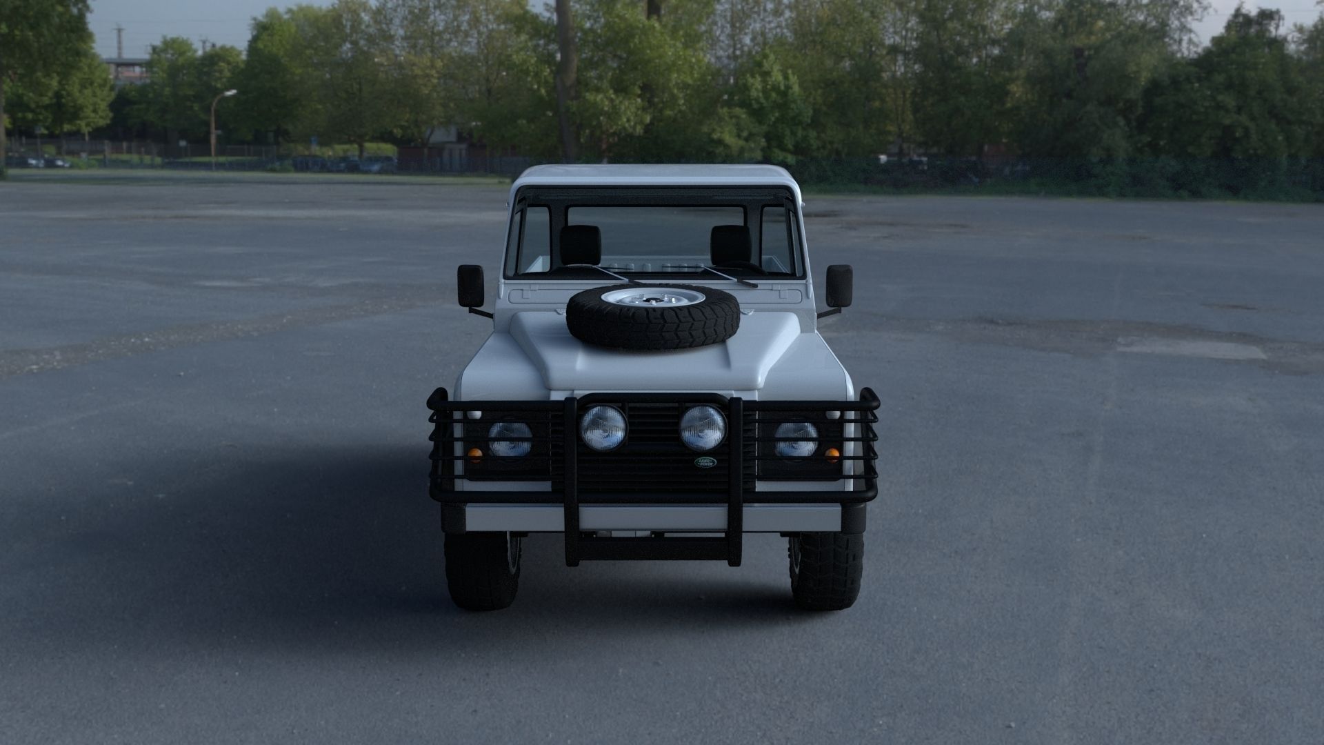 Full Land Rover Defender 90 Pick Up HDRI 3D model_3