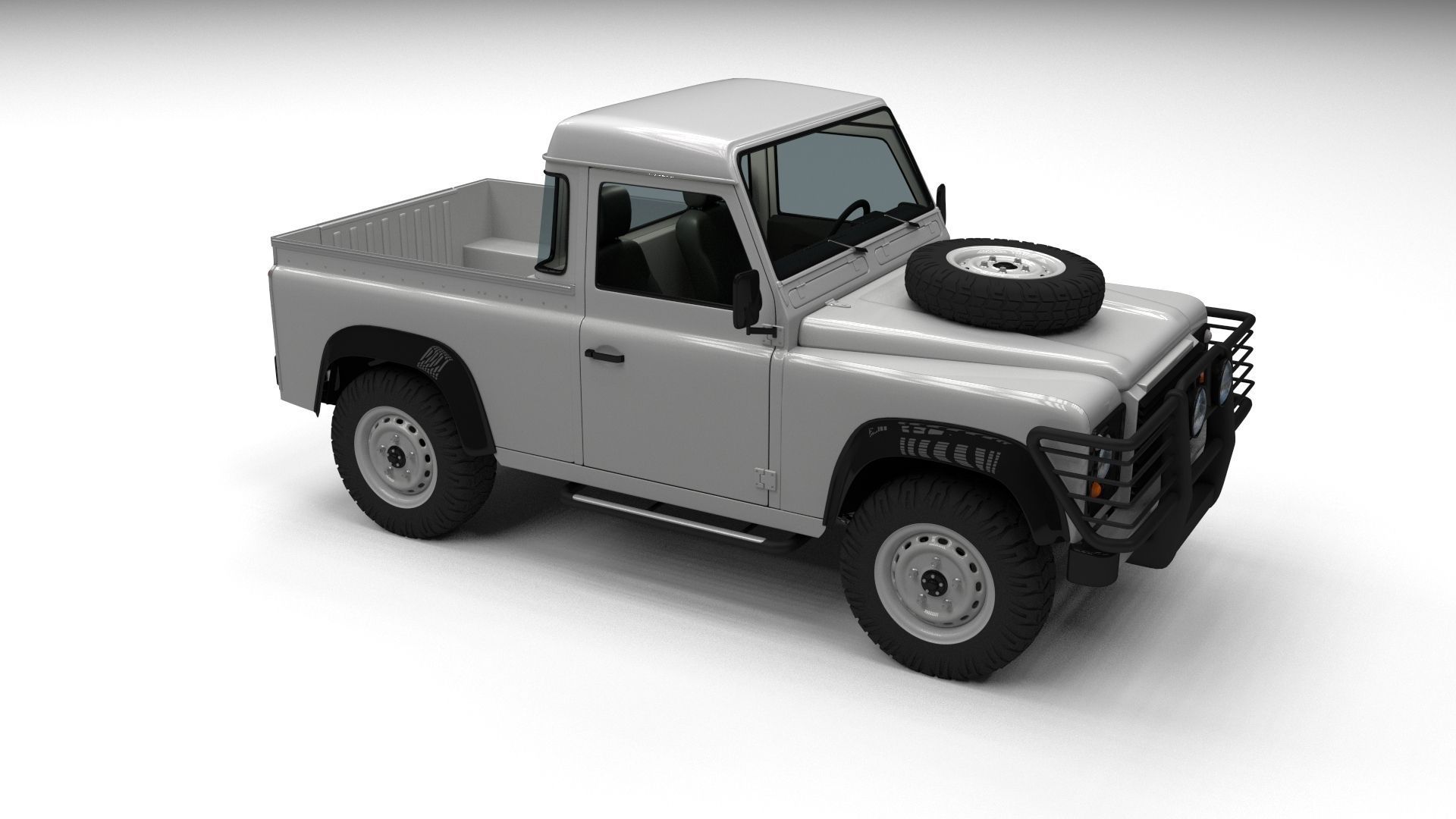 Full Land Rover Defender 90 Pick Up HDRI 3D model_64