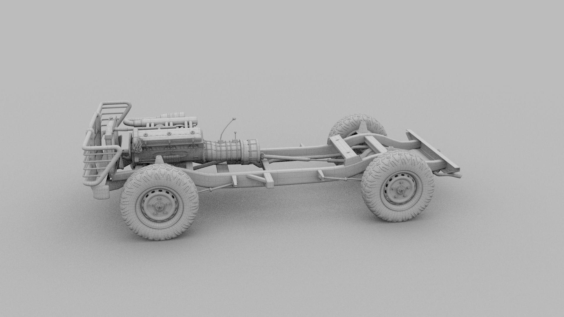 Full Land Rover Defender 90 Pick Up HDRI 3D model_12