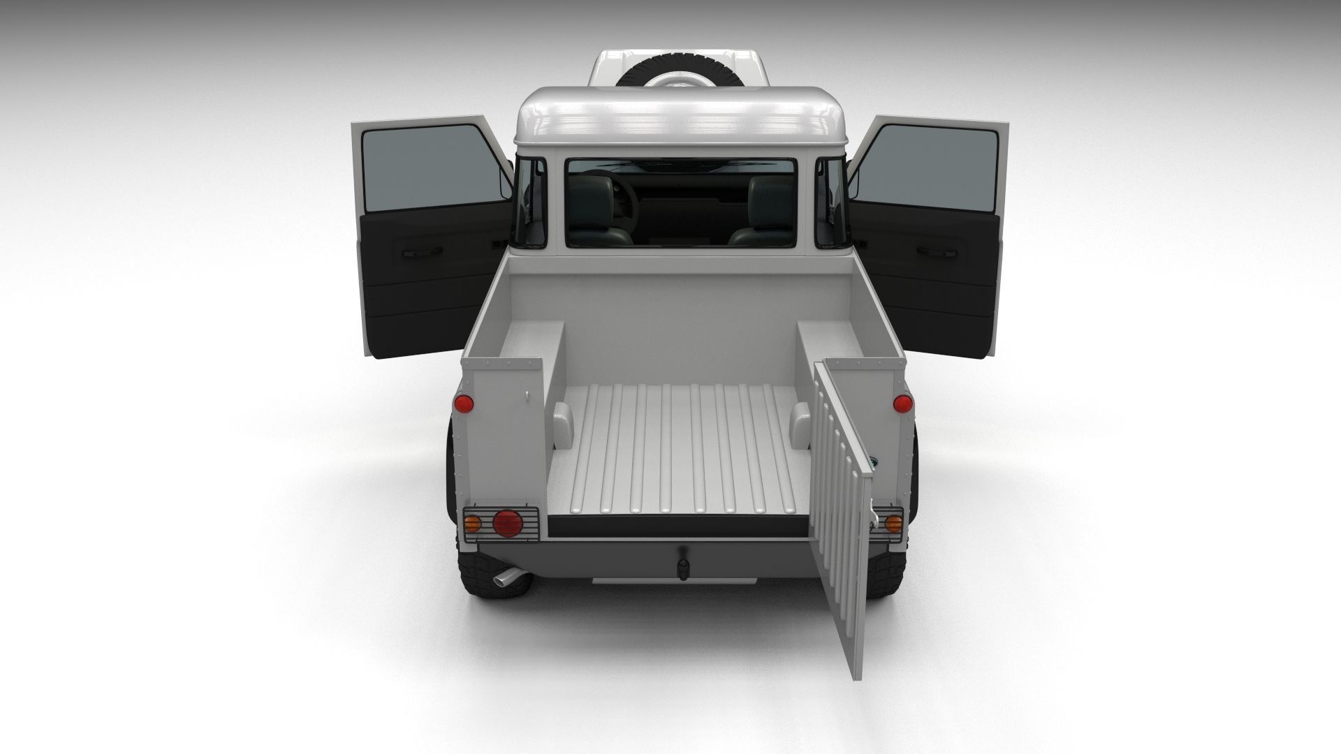 Full Land Rover Defender 90 Pick Up HDRI 3D model_48