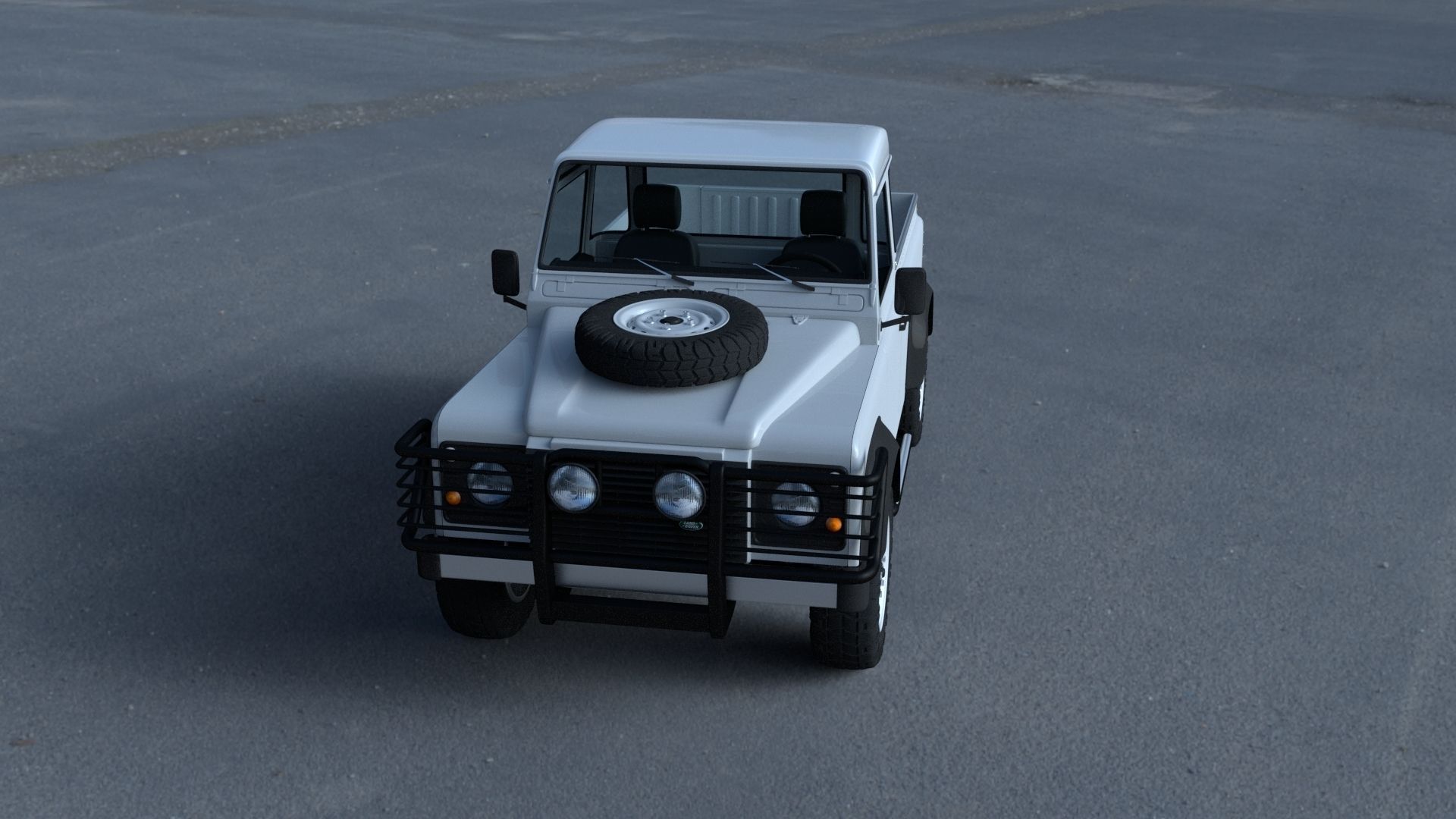 Full Land Rover Defender 90 Pick Up HDRI 3D model_2