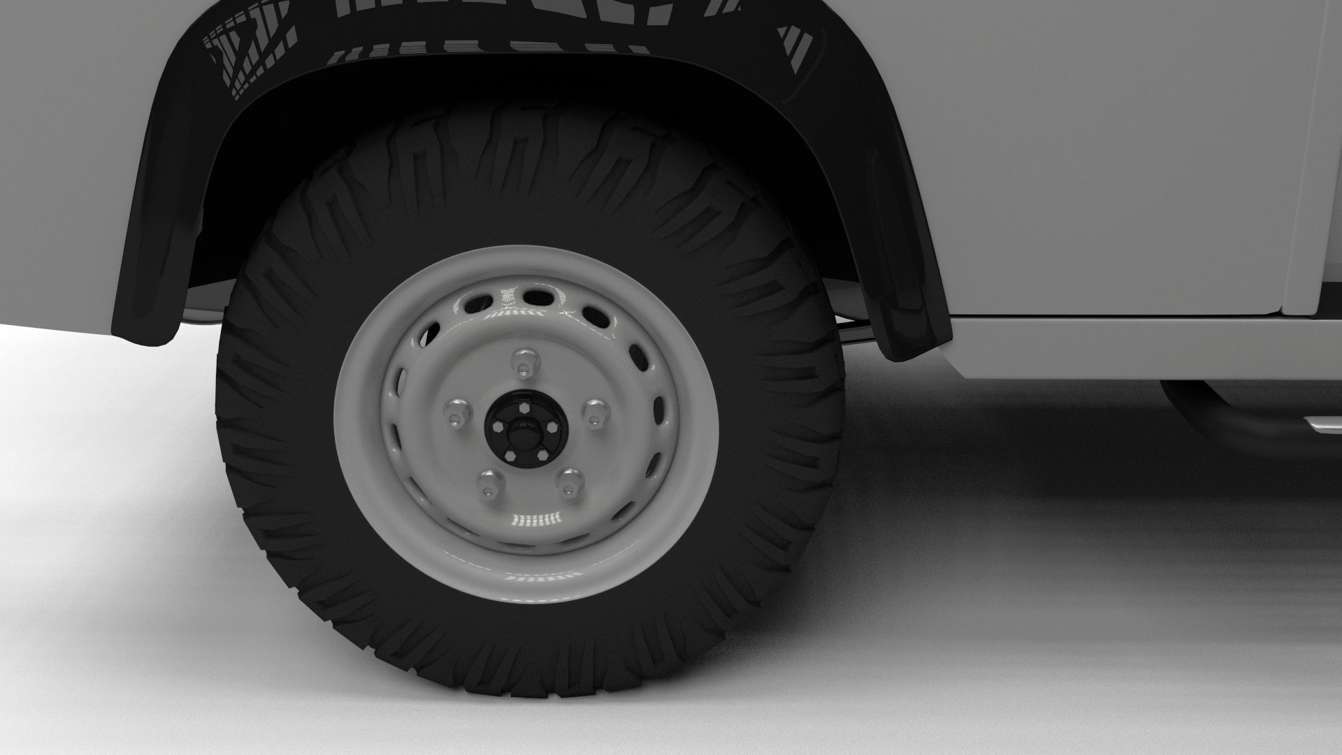 Full Land Rover Defender 90 Pick Up HDRI 3D model_20