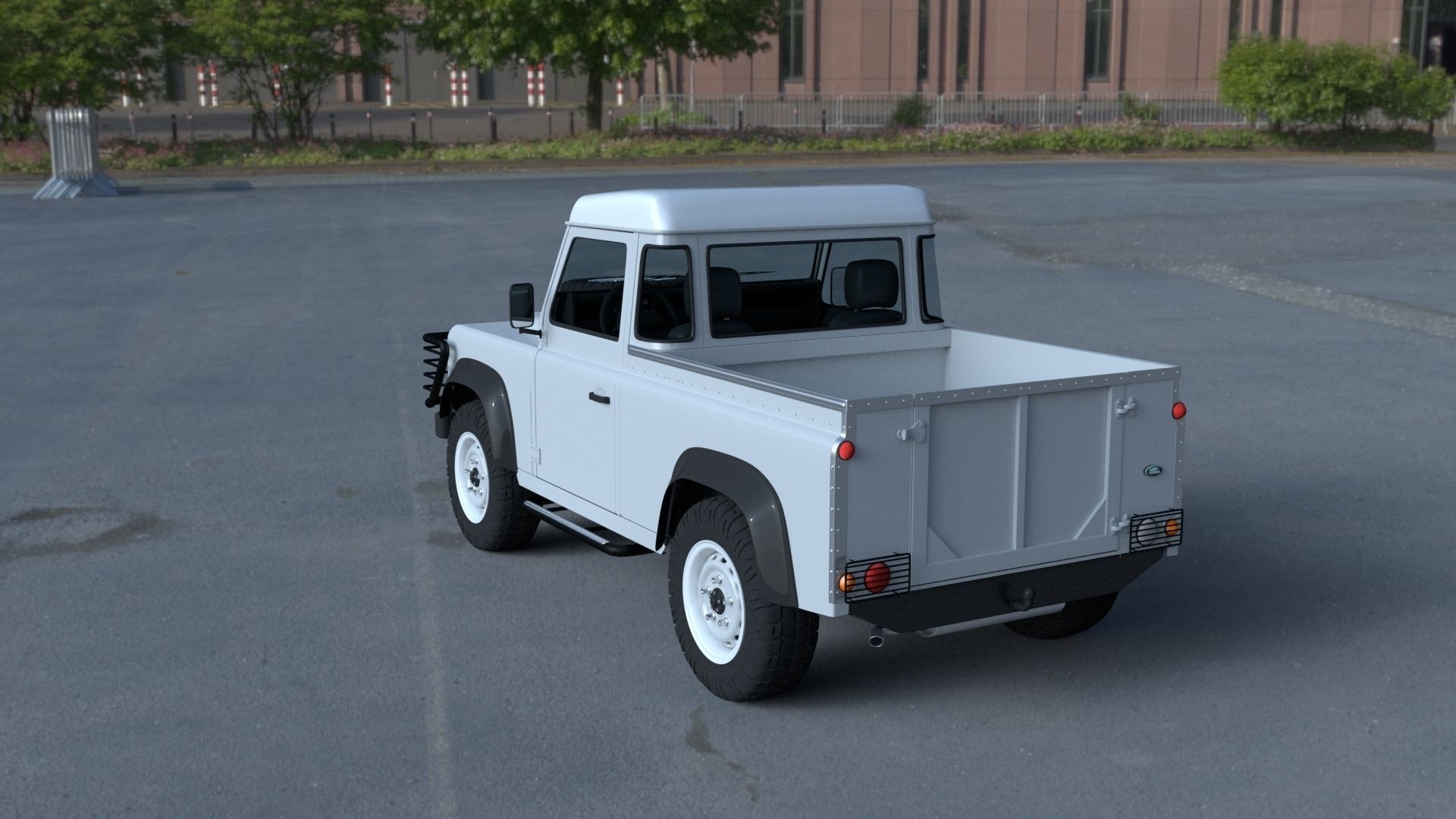 Full Land Rover Defender 90 Pick Up HDRI 3D model_4