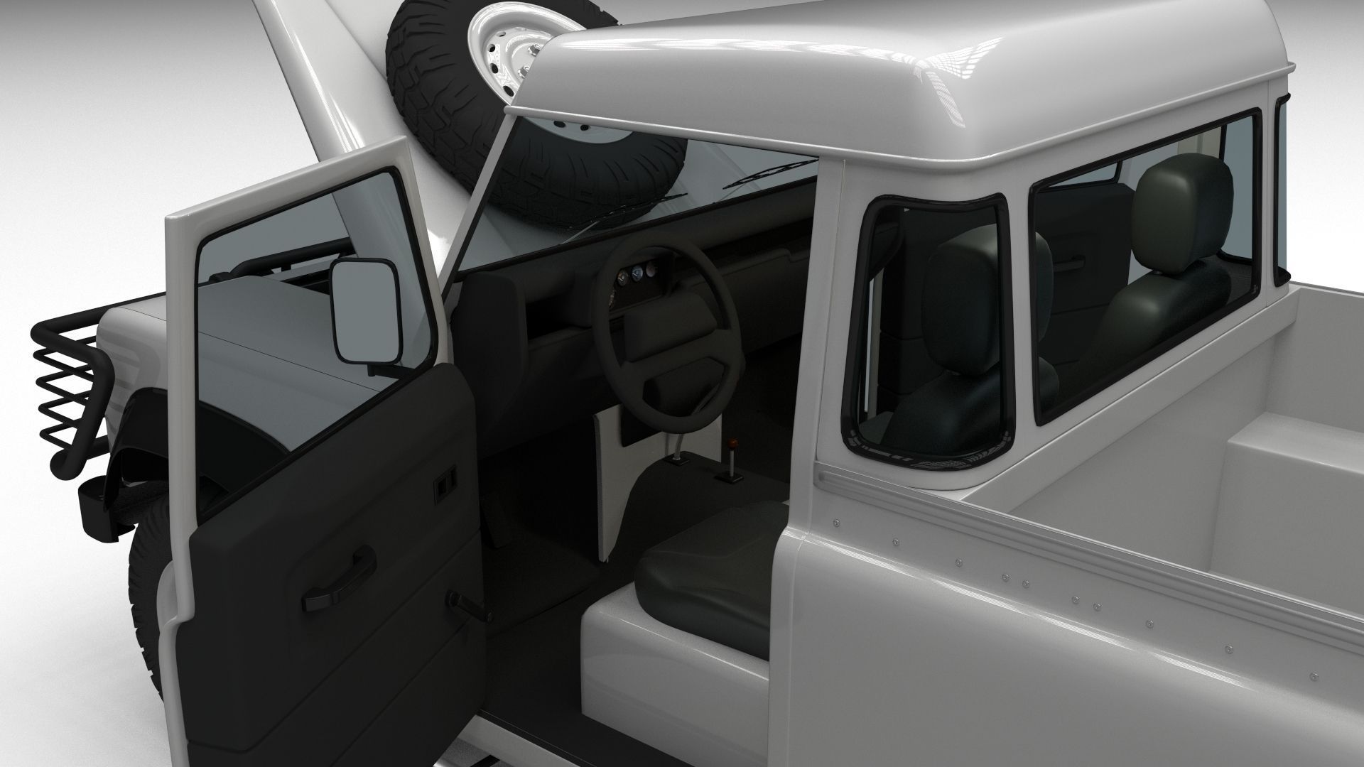 Full Land Rover Defender 90 Pick Up HDRI 3D model_61