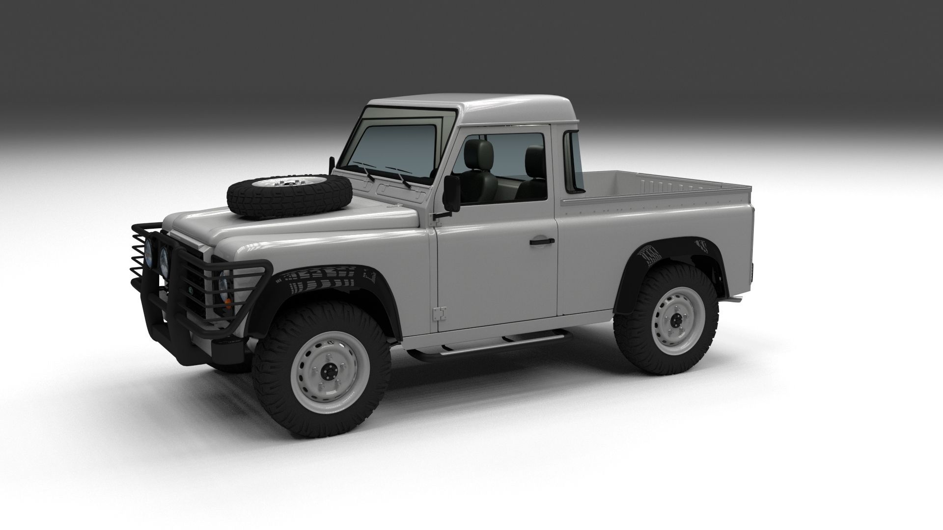Full Land Rover Defender 90 Pick Up HDRI 3D model_47