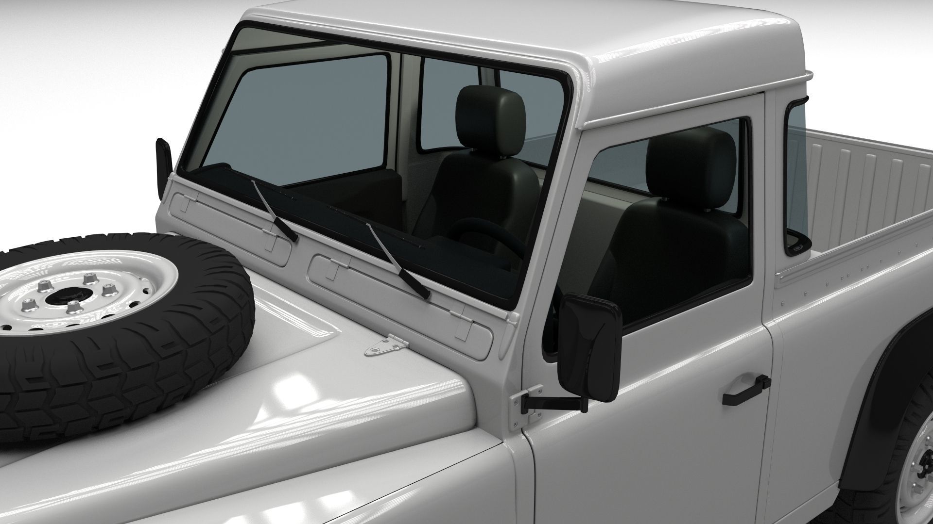 Full Land Rover Defender 90 Pick Up HDRI 3D model_29