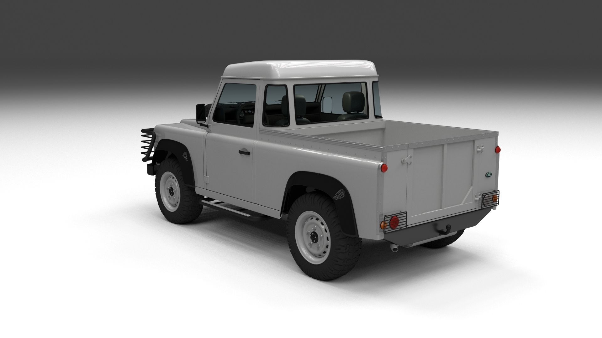 Full Land Rover Defender 90 Pick Up HDRI 3D model_40