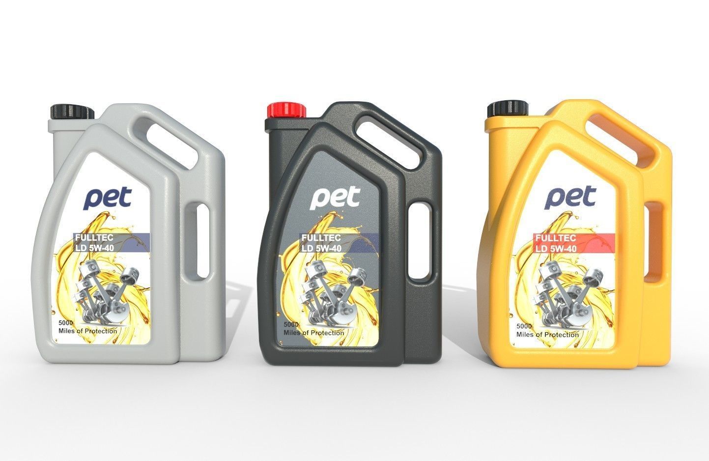 Motor Oil Bottle Model-1A Low-poly 3D model_3