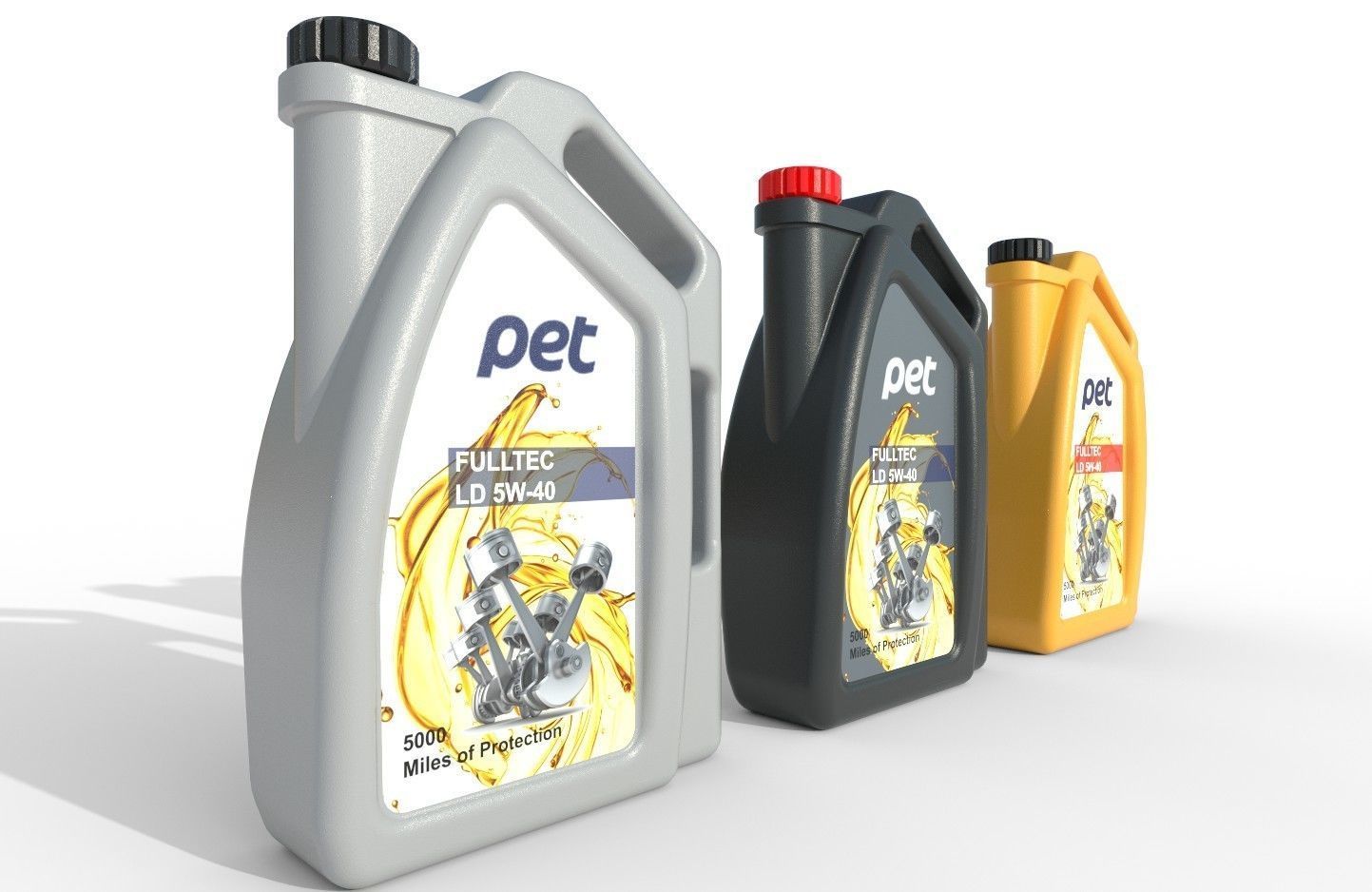 Motor Oil Bottle Model-1A Low-poly 3D model_4