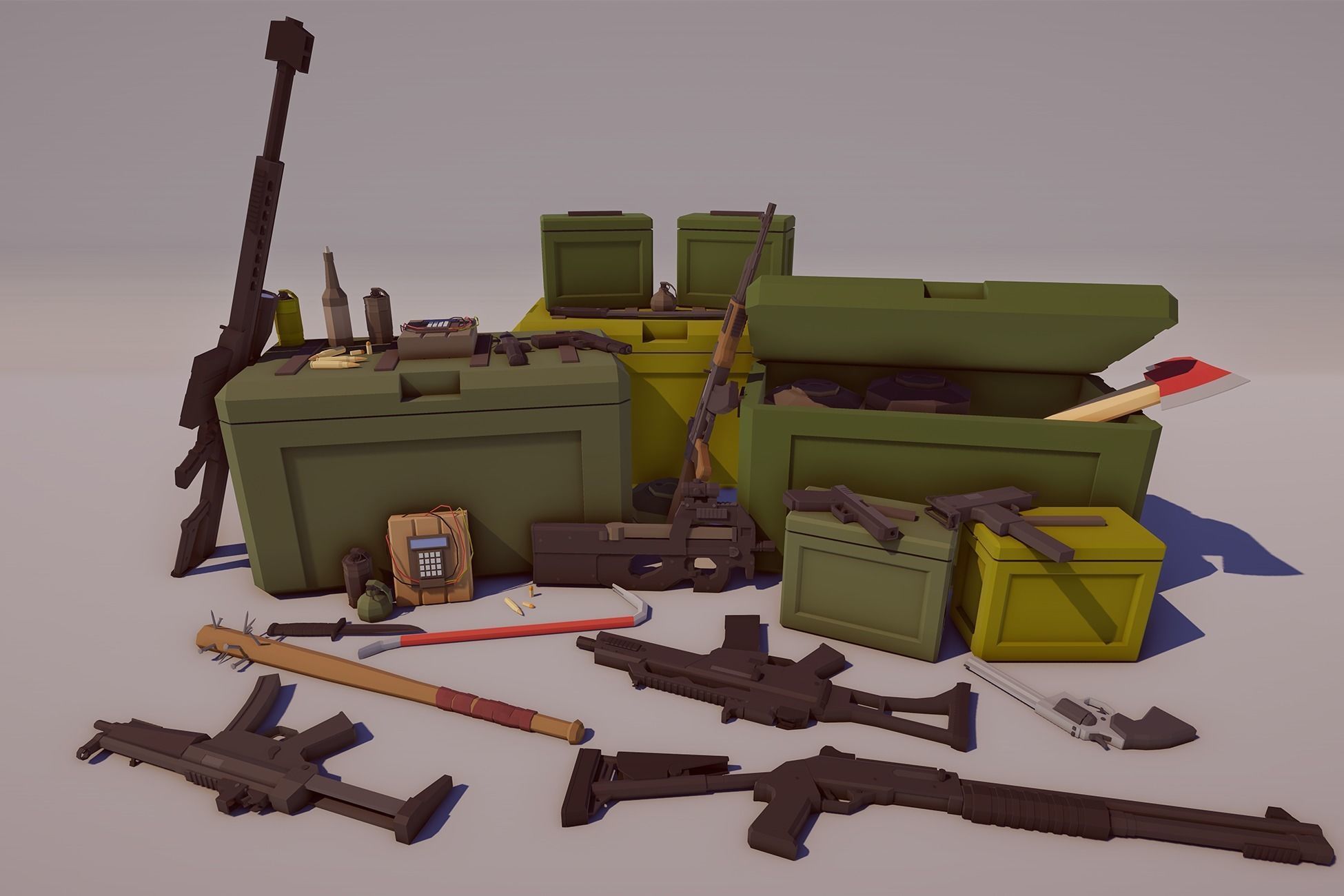 Low Poly Asset Bundle Low-poly 3D model_14