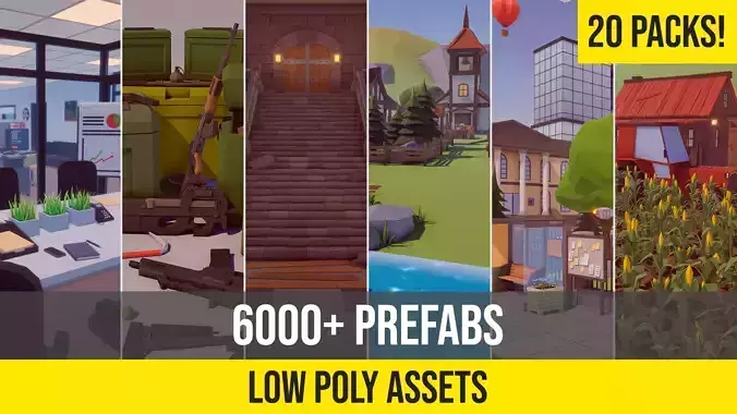 Low Poly Asset Bundle Low-poly 3D model