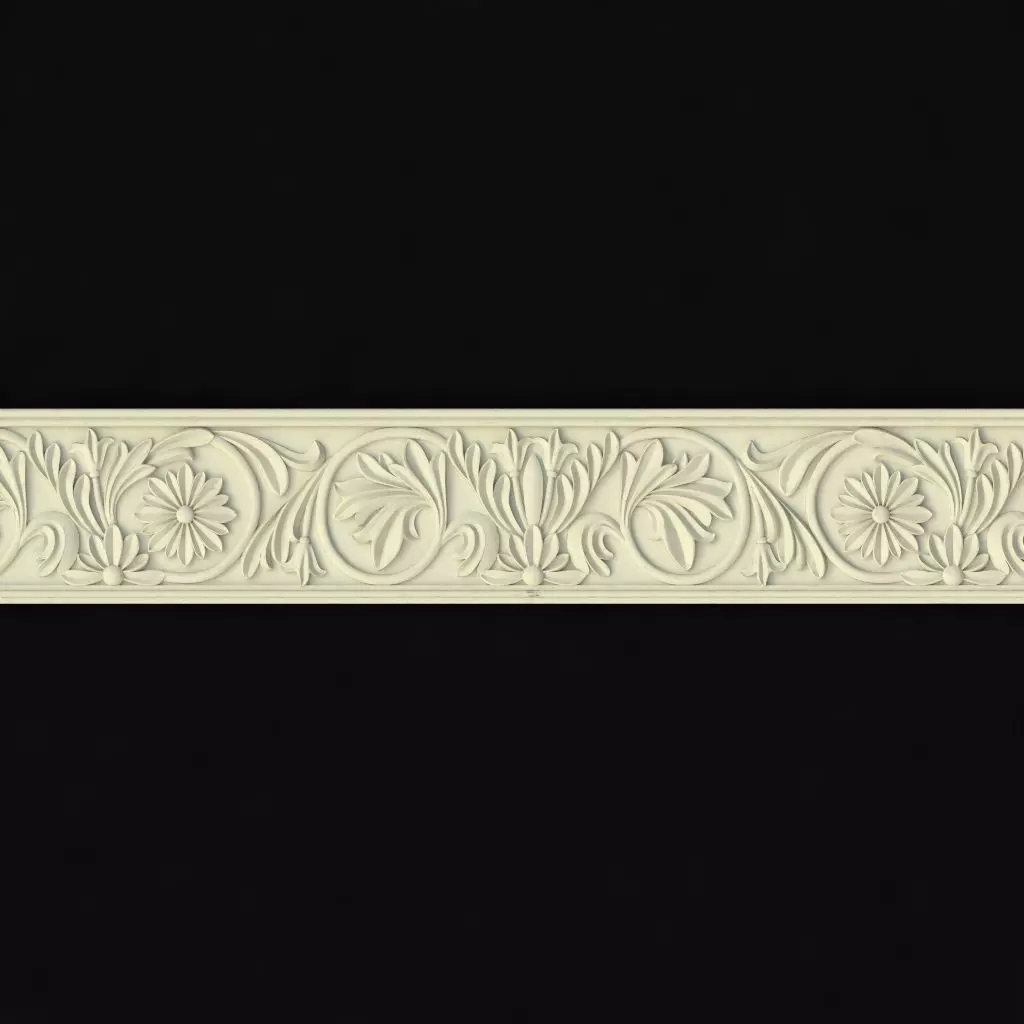 baguette decorative border with ornate design 3D model