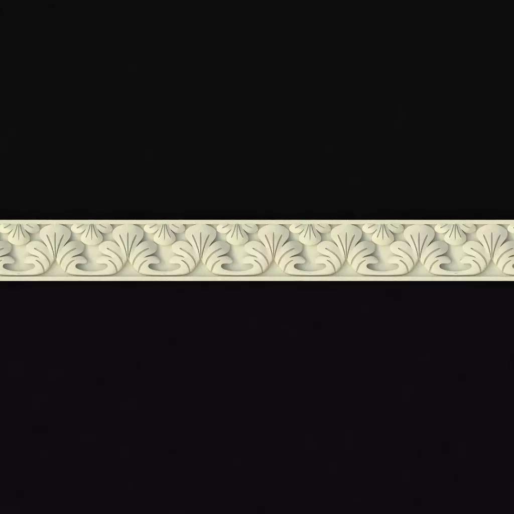 baguette decorative border 3D model_0