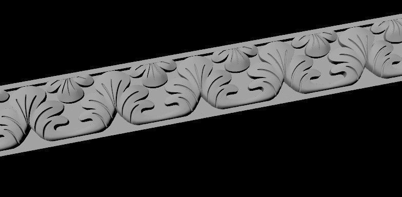 baguette decorative border 3D model_1