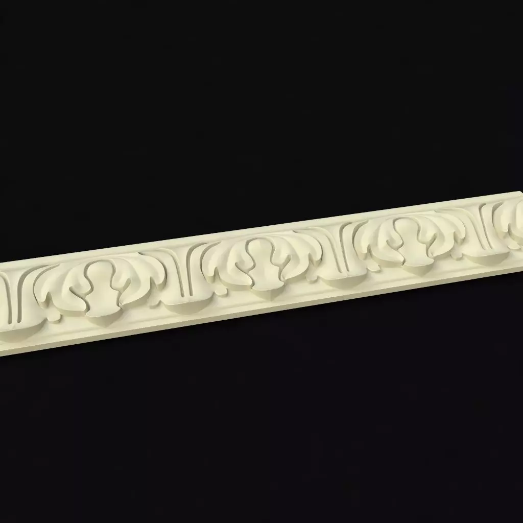 baguette decorative molding 3D model_0