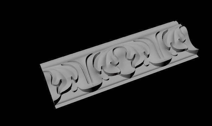 baguette decorative molding 3D model_1