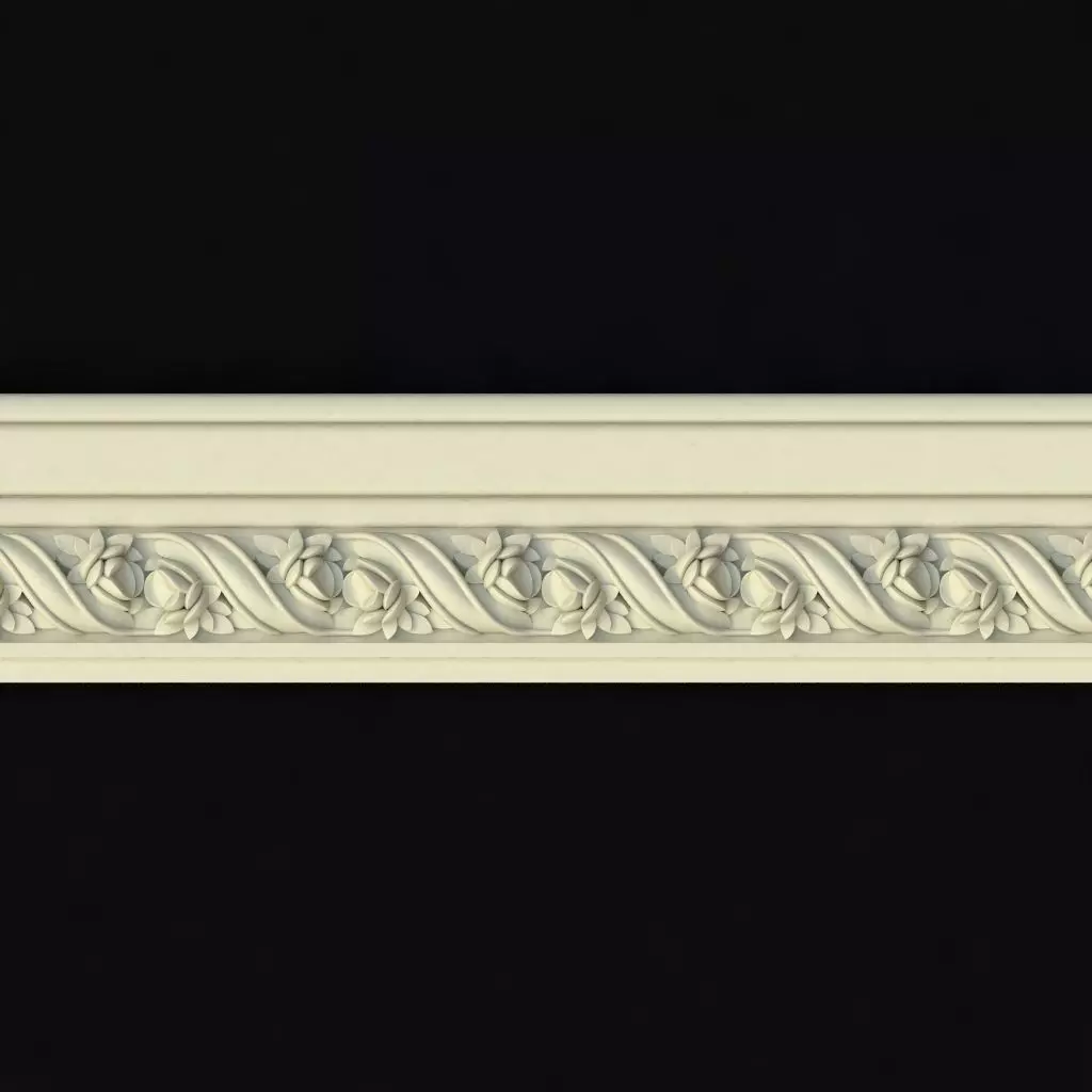 baguette decorative crown moulding 3D model_0
