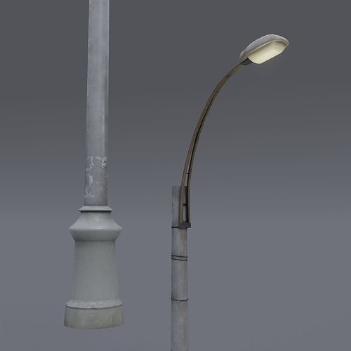 Russian street lamp post Low-poly 3D model