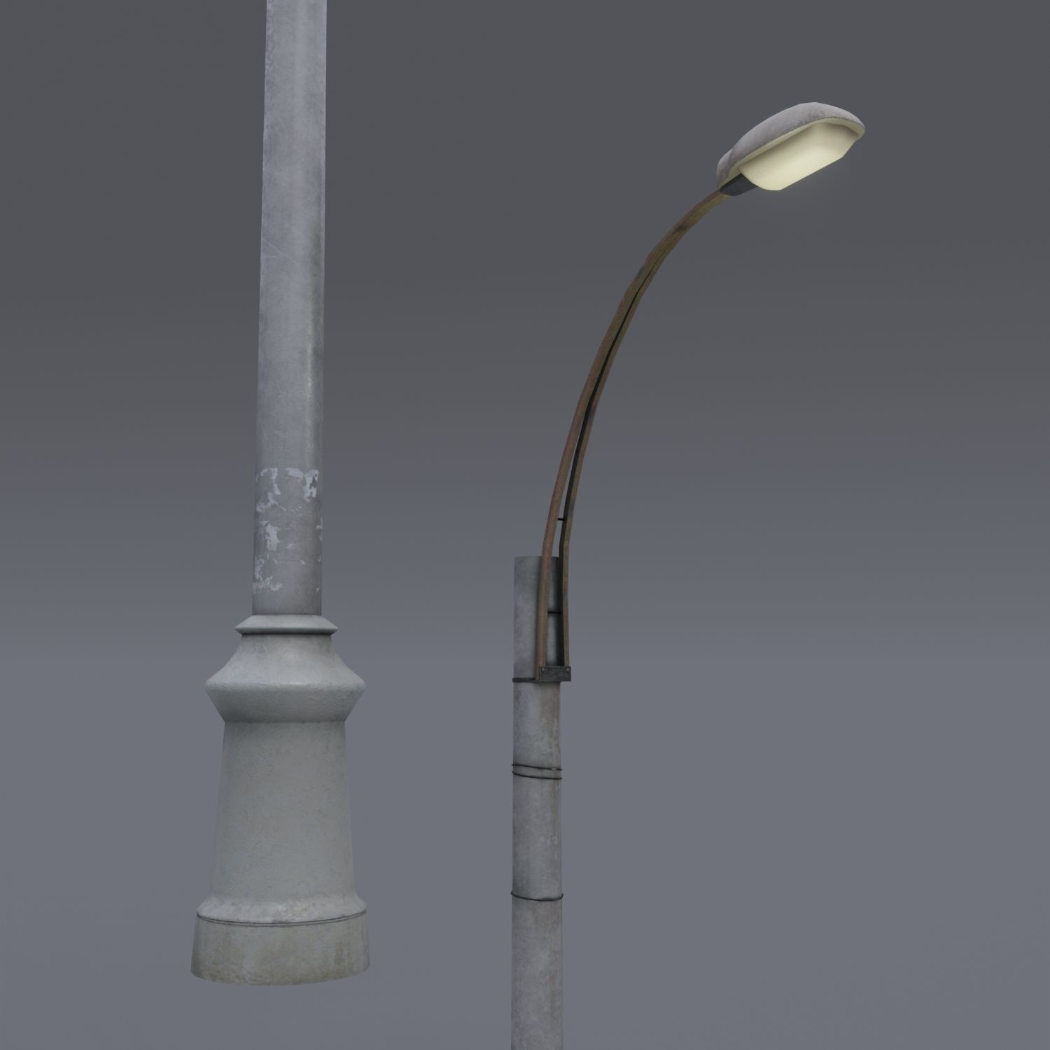 Russian street lamp post Low-poly 3D model_0