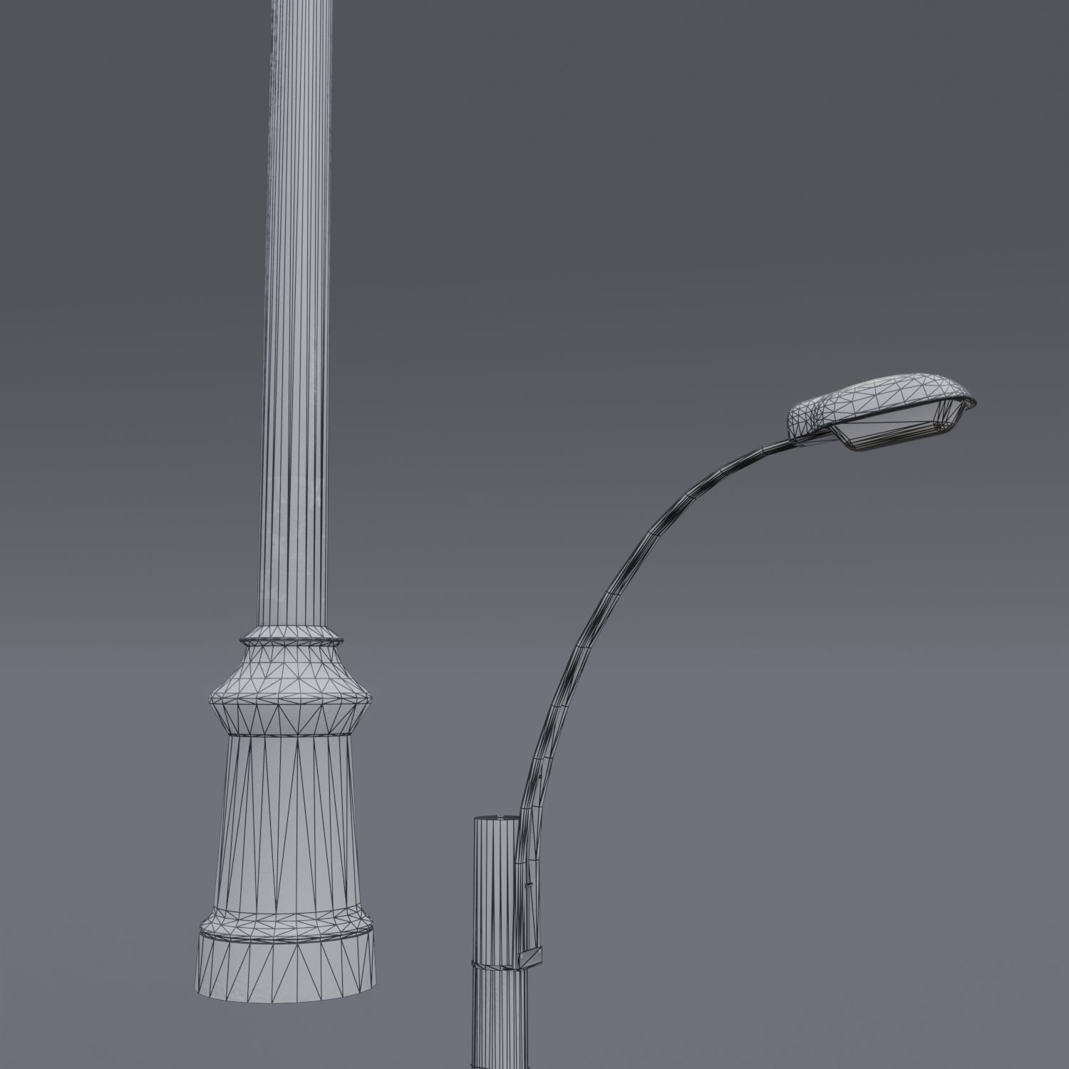 Russian street lamp post Low-poly 3D model_8