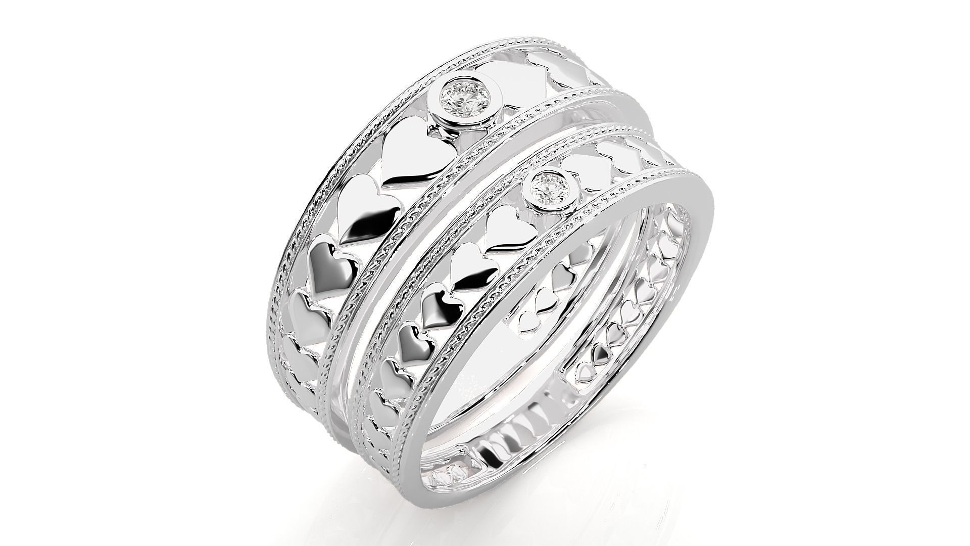 Band ring - N59  3 3D print model_8