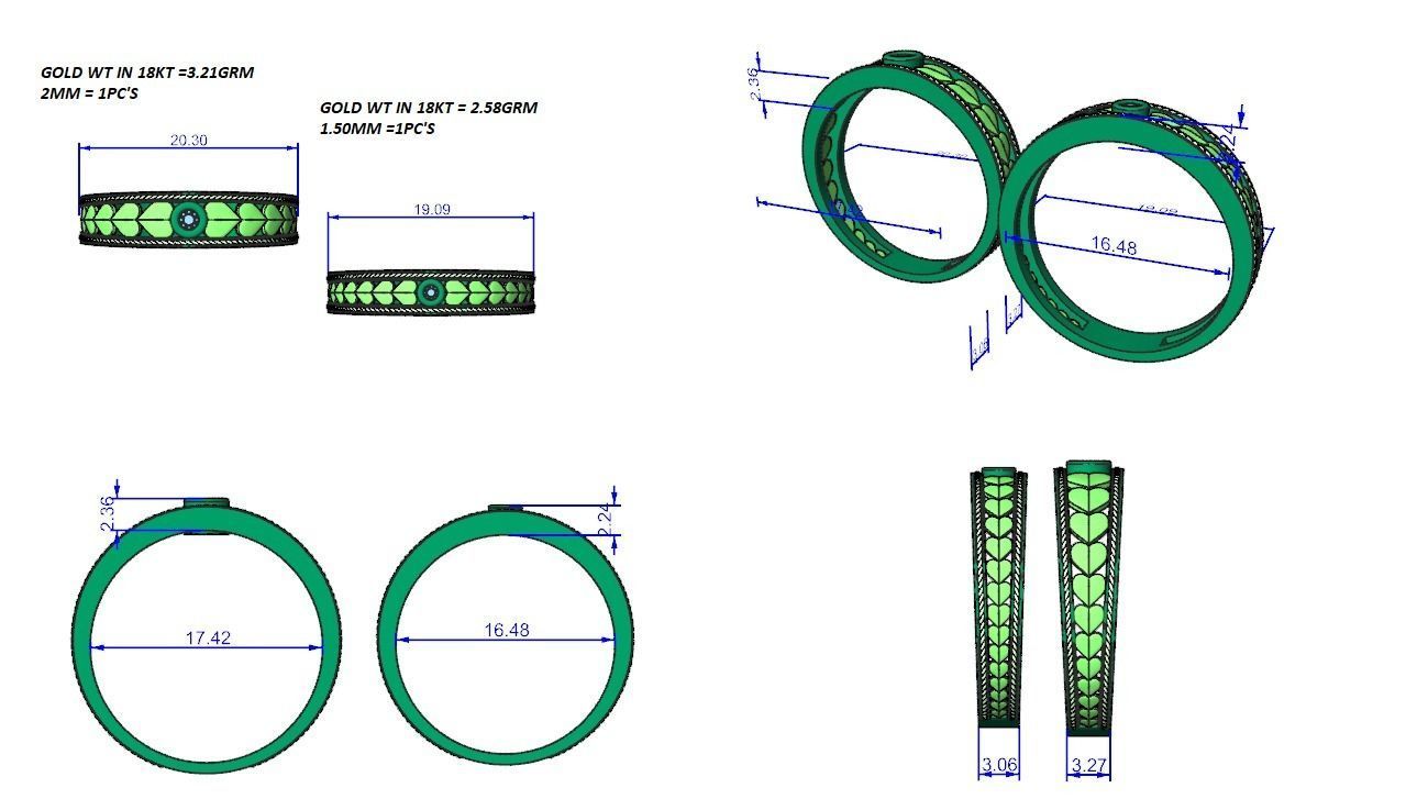 Band ring - N59  3 3D print model_5