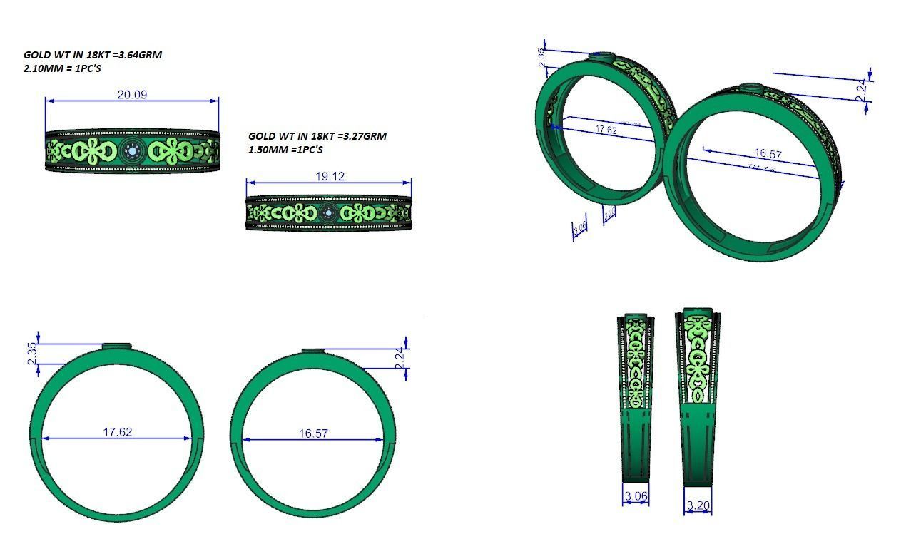 Band ring - N49  3 3D print model_5
