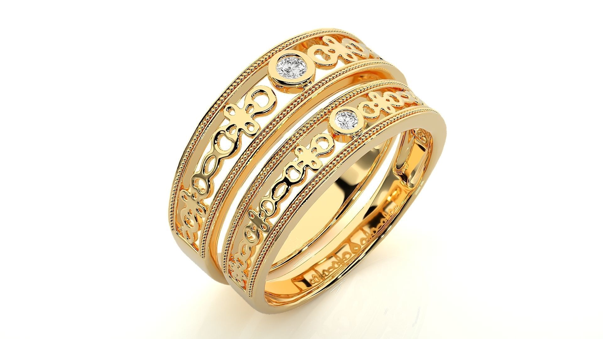 Band ring - N49  3 3D print model_12